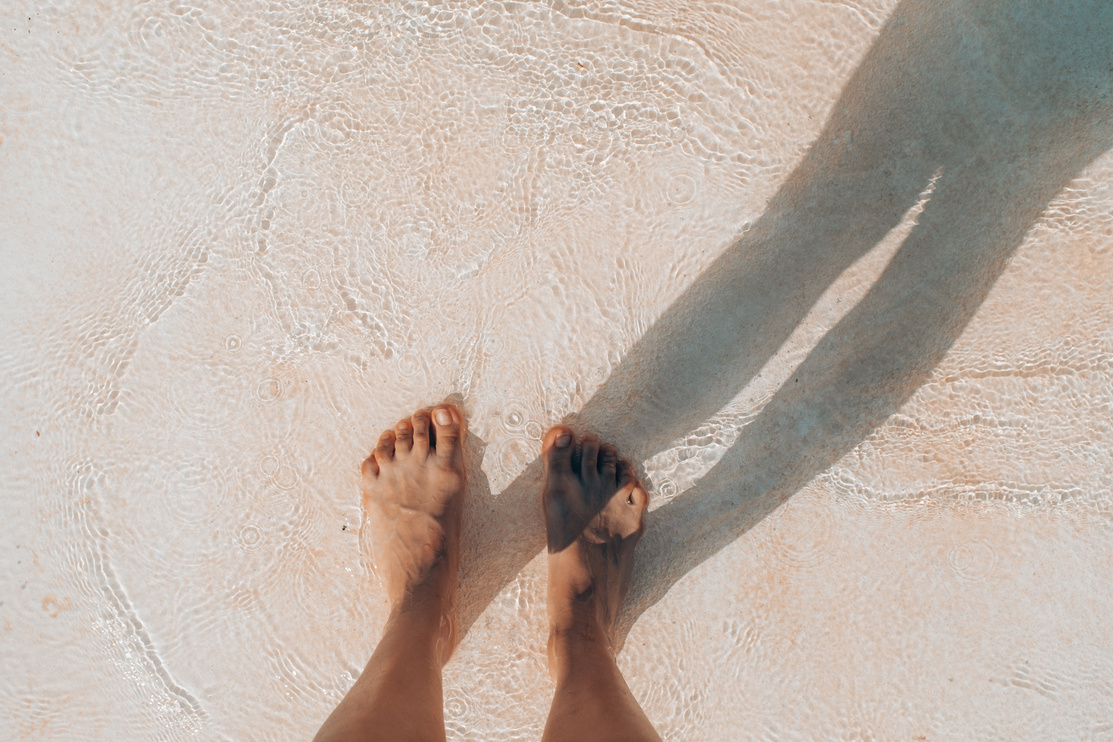 Wet Feet by the Poolside